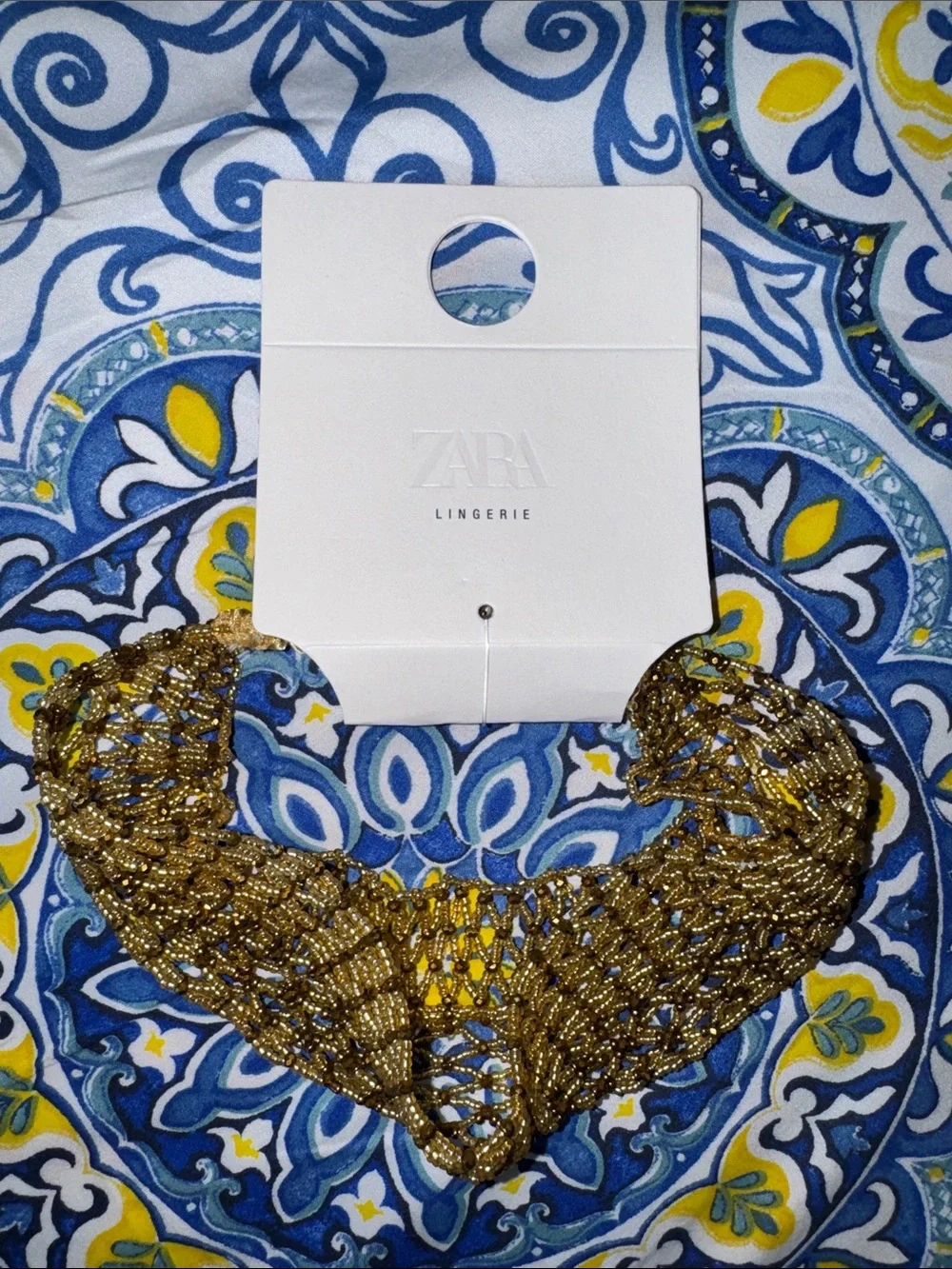 Zara Gold Beaded Collar Necklace/Headpiece